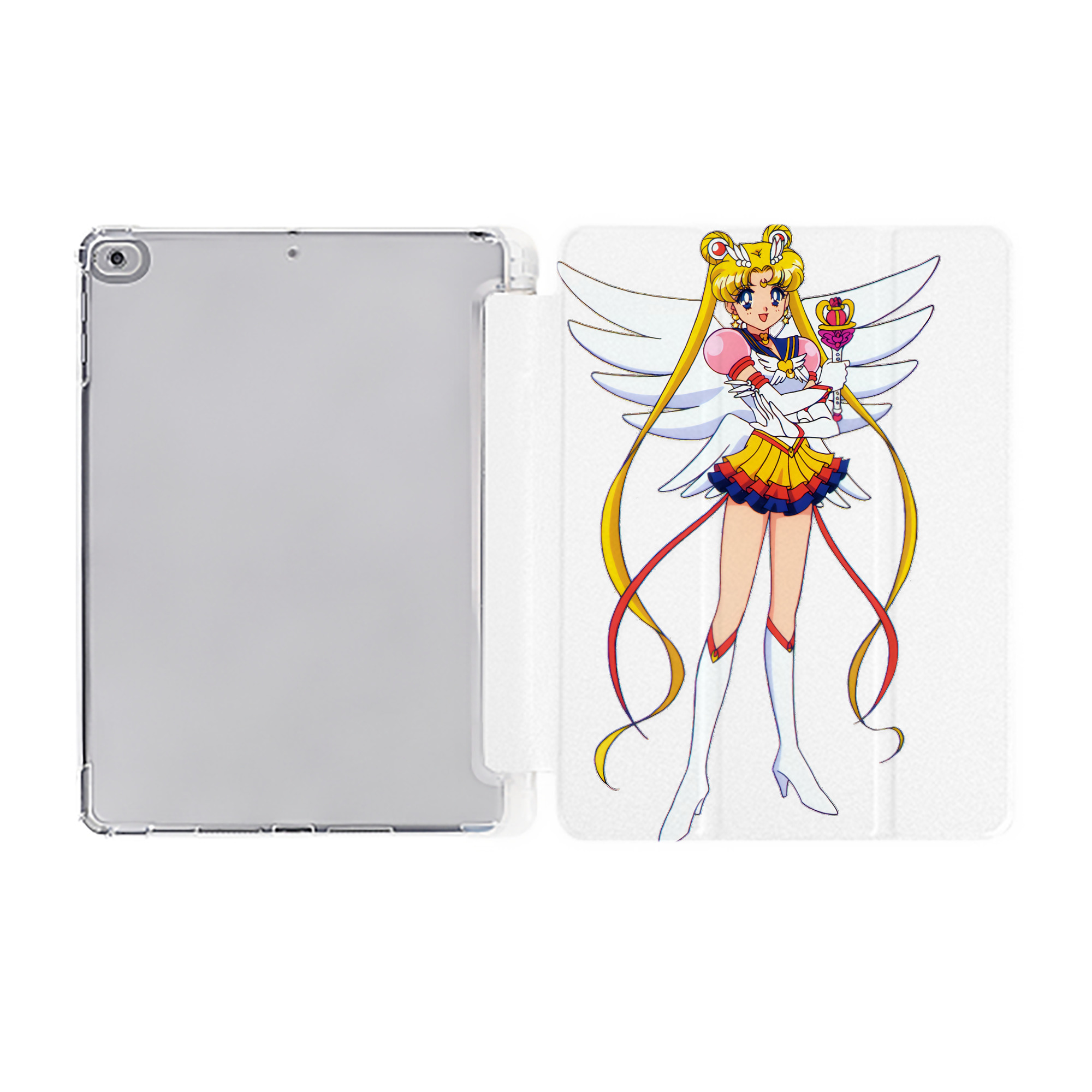 （画像用） 美少女戦士セーラームーン 月野 うさぎ つきの うさぎ Sailor Moon Tsukino Usagi IPad ケース ペン収納付き 三つ折りスタンド PUレザー×シリコン 対応機種9.5/10.5/10.9インチ